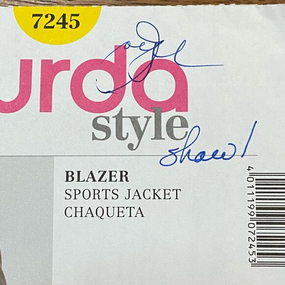 Burda sewing pattern #7245 blazer jacket short or long UNCUT Plus Size US 18-30 - Picture 3 of 7